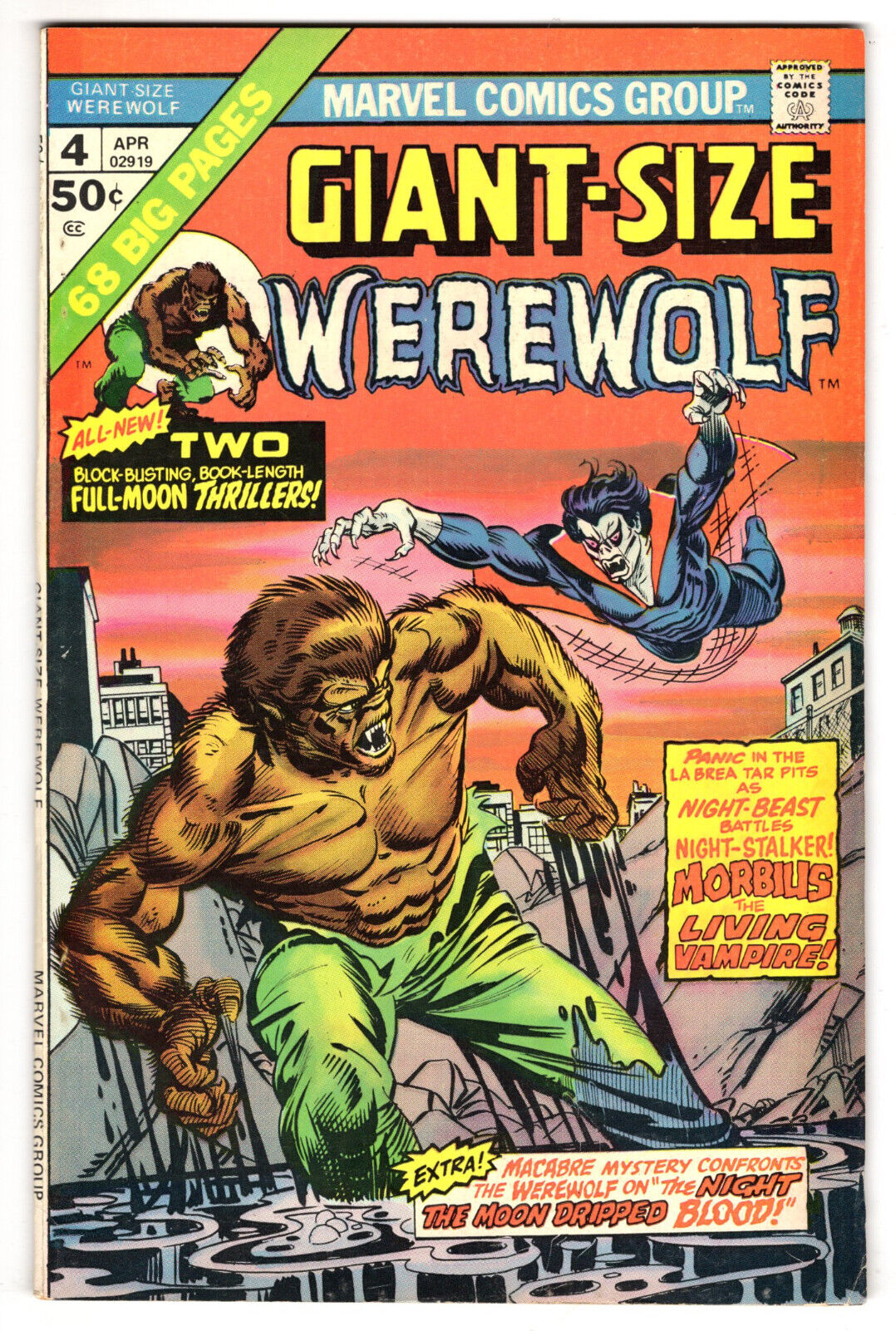 Giant-Size Werewolf #4 Fine 6.0 Werewolf By Night Morbius 1975
