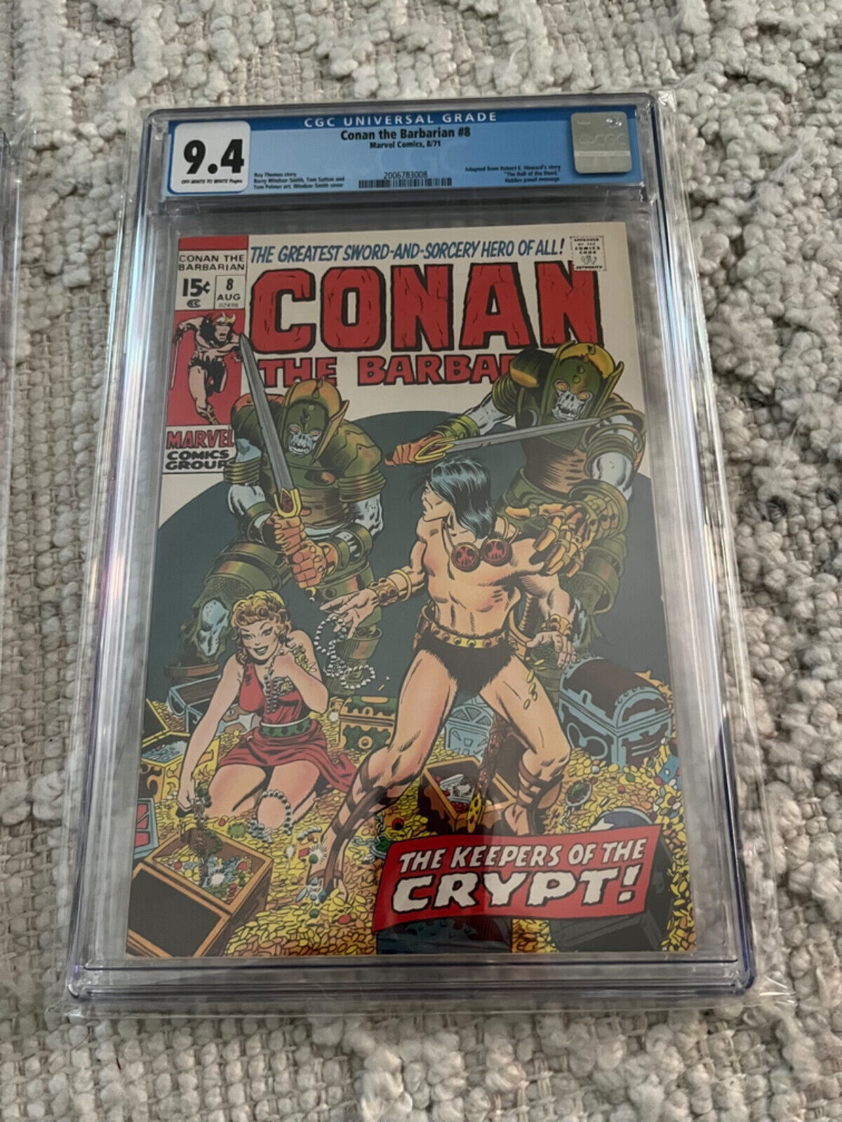 Conan the Barbarian #8: CGC 9.4 off-white to white pages, mylar sleeve