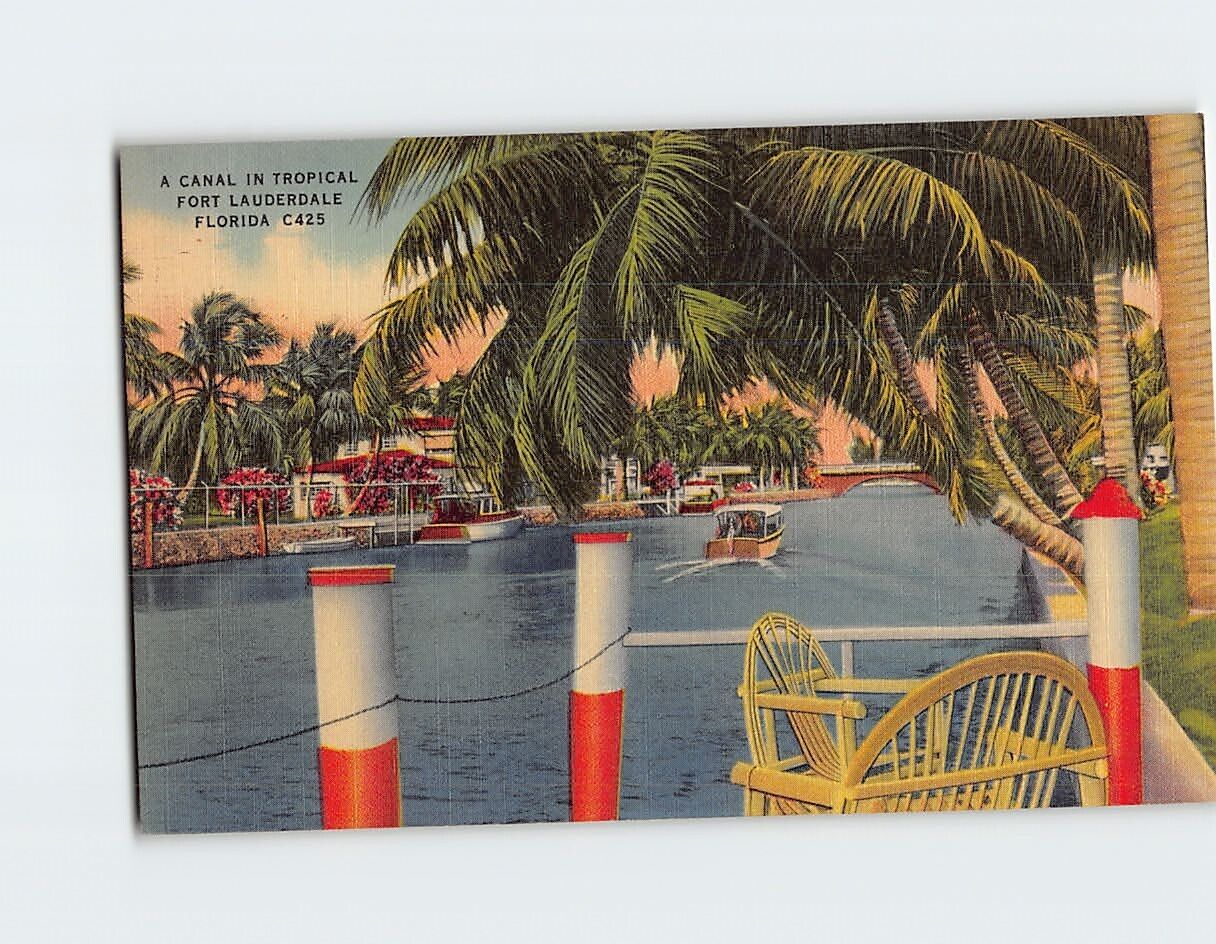Postcard A Canal In Tropical Fort Lauderdale Florida USA