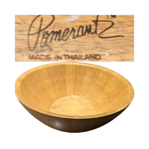 Lg. Wooden Bowl Julie Pomerantz Thailand Massive Thick 16\