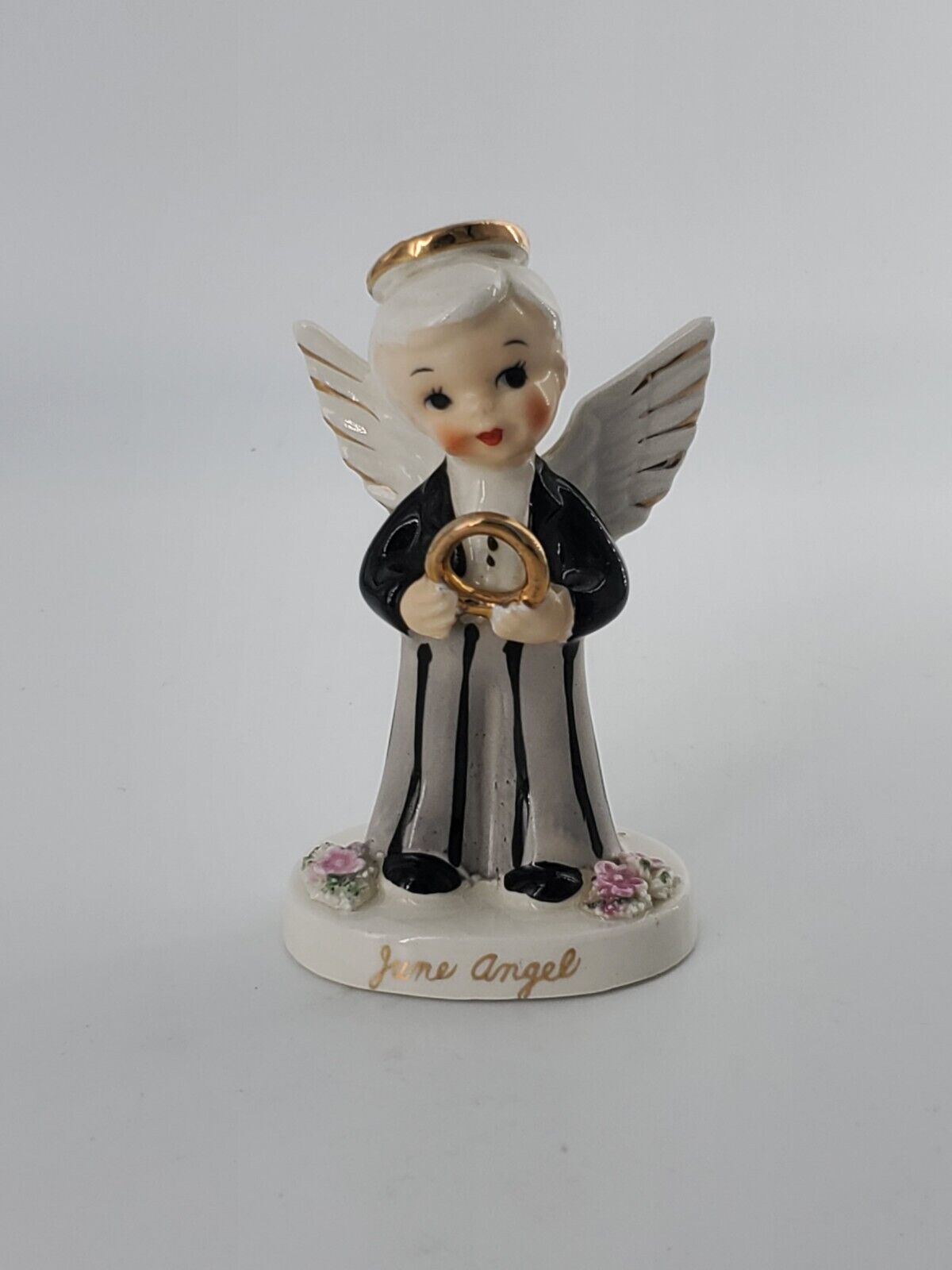 Vintage June Angel Ring BEARER boy Figurine, National Potteries, Made In Japan