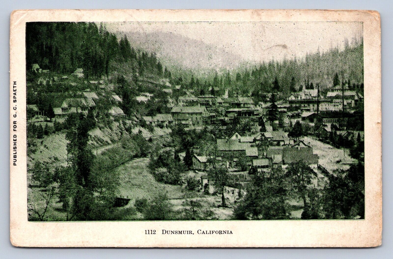 J99/ Dunsmuir California Postcard c1910 Birdseye Homes Stores 107
