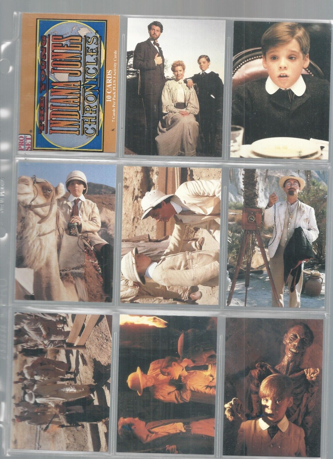 Young Indian Jones Chronicles non sport set, 95 cards, 10 3-D, Glasses, 8 maps