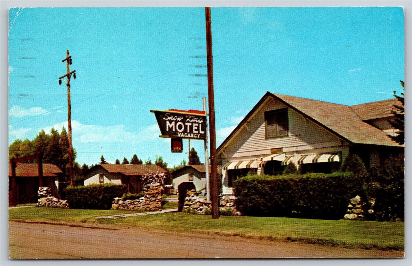 Postcard Snow King Motel, Jackson, Wyoming 1966 S125