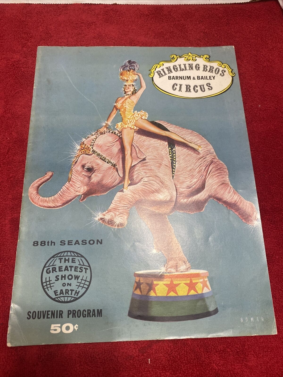 Vintage Rare Ringling Bros Barnum & Bailey Circus Program 1958 Really Nice Cond