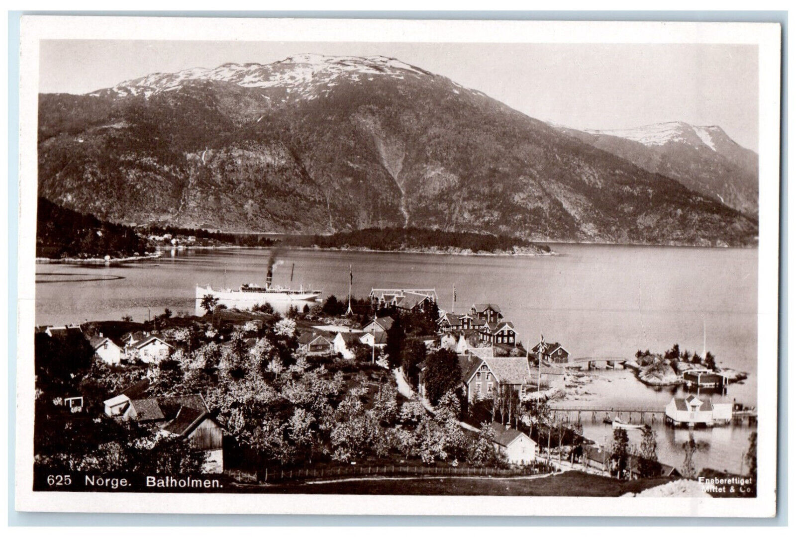 c1920\'s Mountain Steamboat River Balholmen Ålesund Norway RPPC Photo Postcard