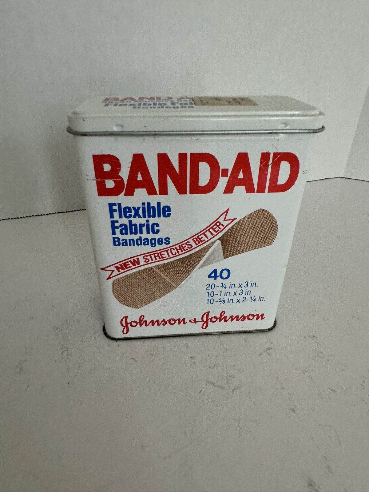 Vintage Band-Aid Hinged Metal Johnson & Johnson 30 Flexible Fabric, Tin Only