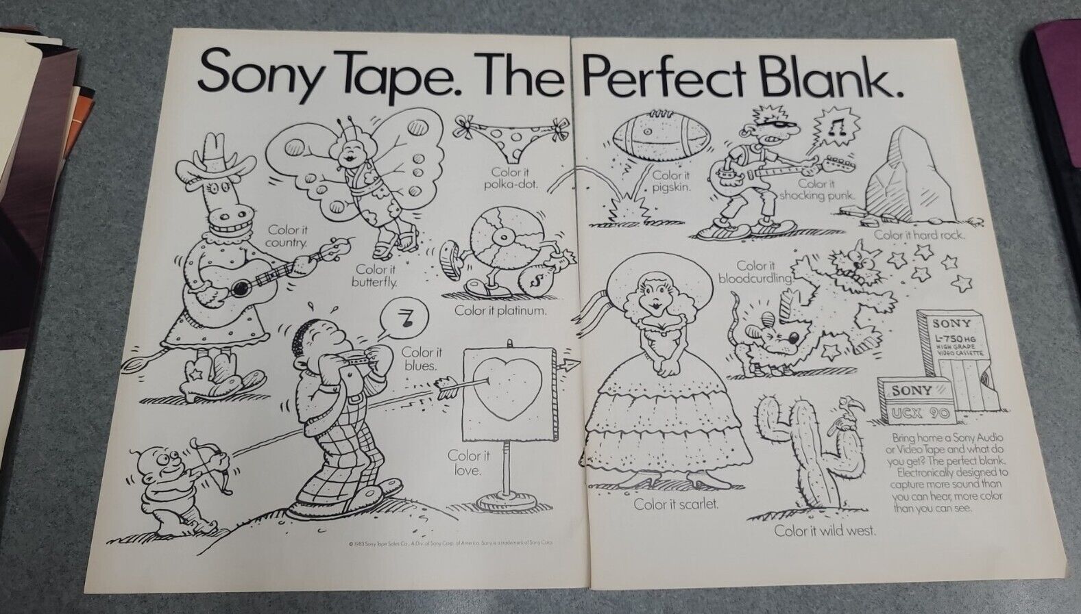 Sony Tape The Perfect Blank Print Ad 1983 Ucx90 L-750 Hg