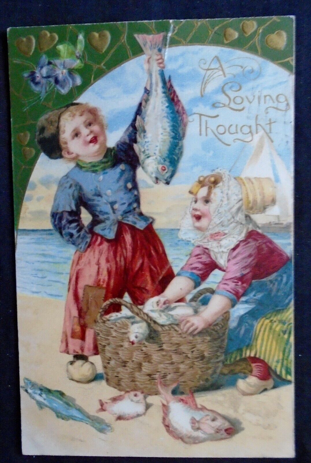 cute 1908 PM Post Card   Loving thoughts   2576