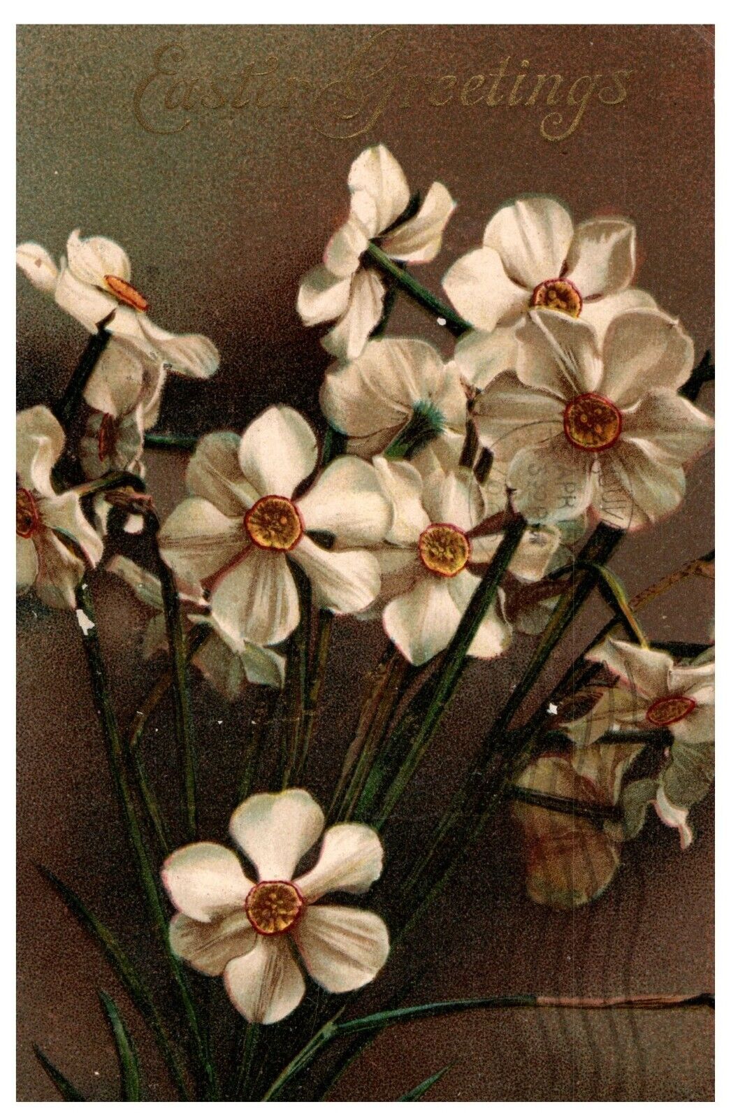 EASTER GREETINGS.BOUQUET OF FLOWERS.VTG 1908 POSTCARD*B15
