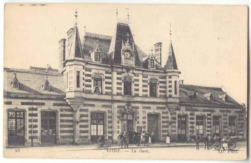 France Vitre La Gare Railway Station Old View Postcard 1910s