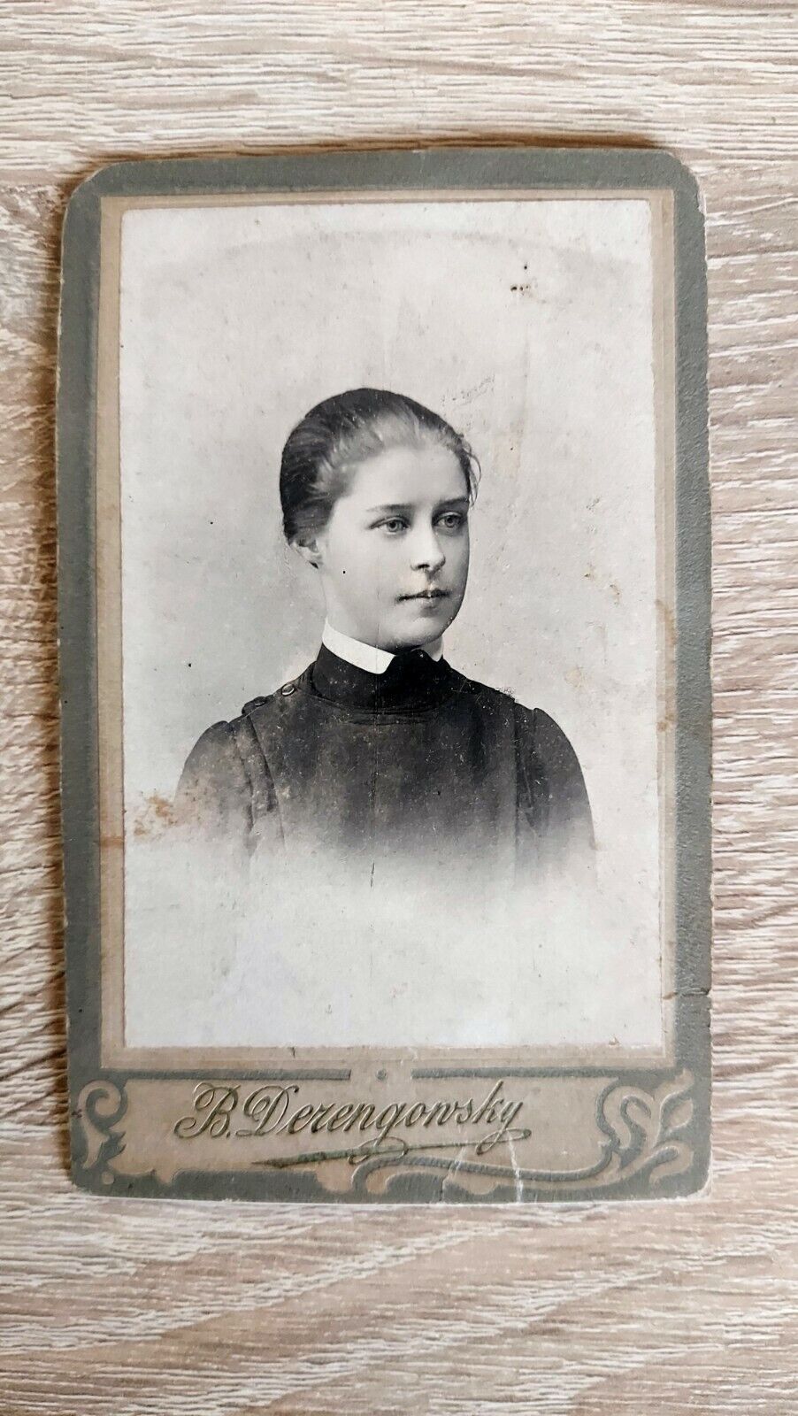 Antique Photocard Girl Schoolgirl 1902 Russia