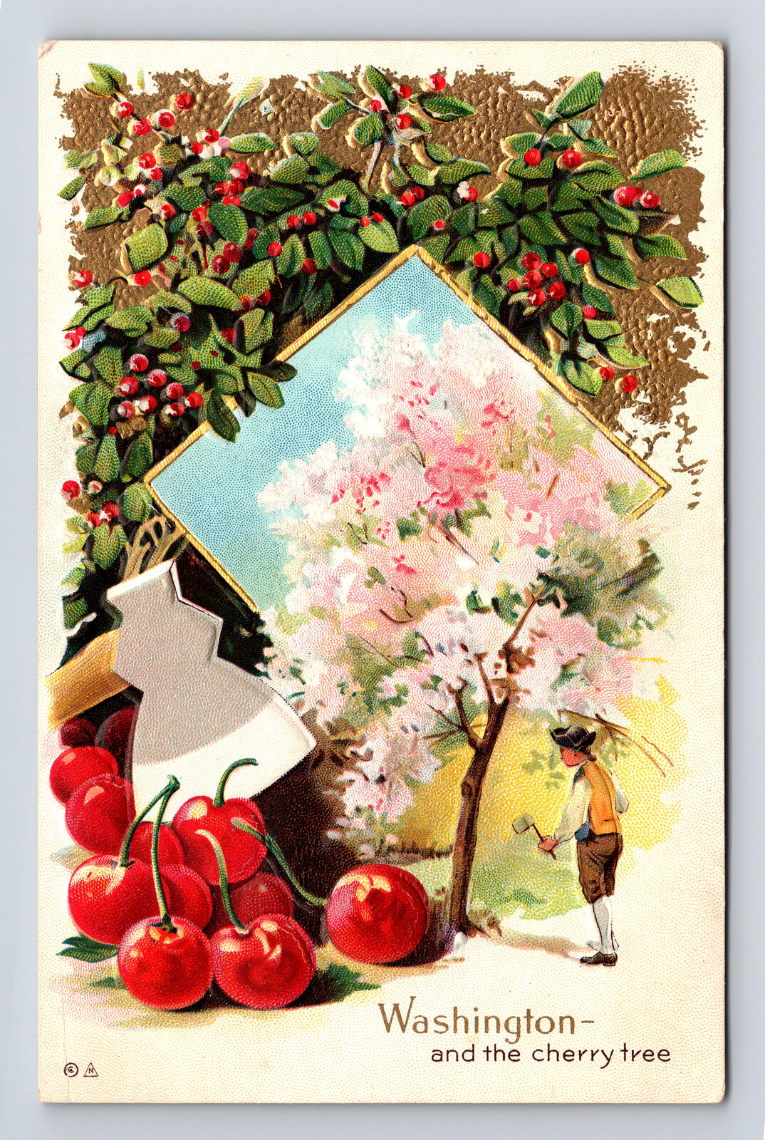 E NASH PATRIOTIC George Washington & The Cherry Tree Gastonville PA Postcard