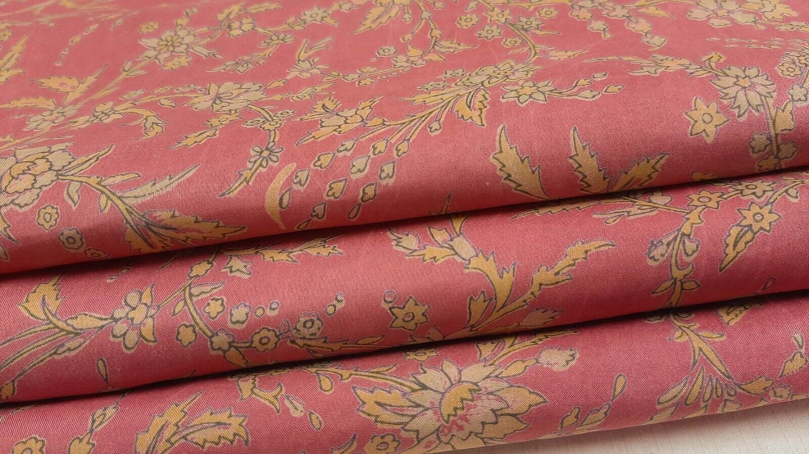 Pure Silk Fabric By The Yard Dress Making Cloth Collage Vintage Material PSF1363