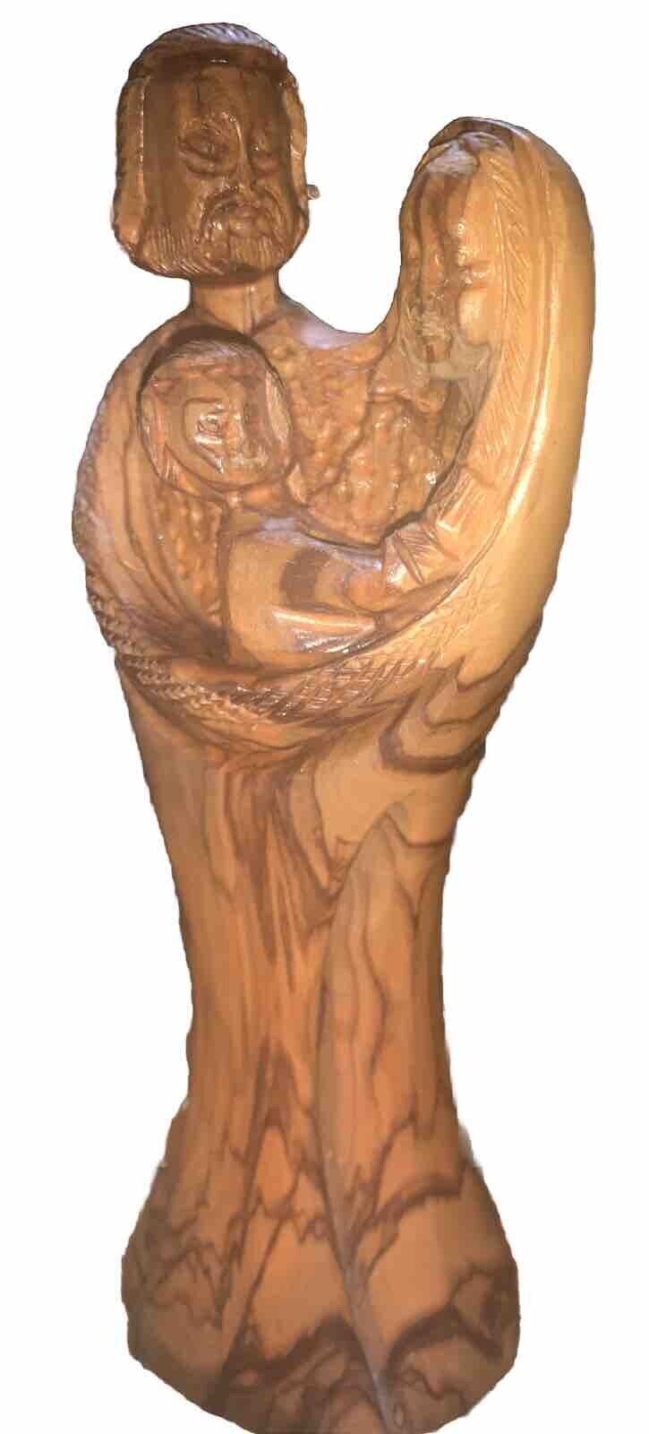 Vtg Holy Family Wood Carving
