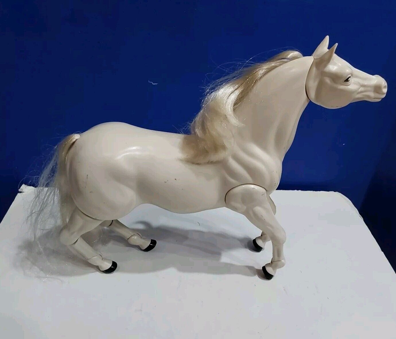 Vintage  1983 M I I White Mane Jointed Articulated Toy Horse.