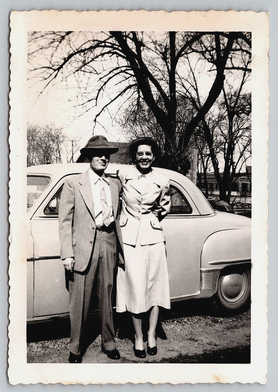Evansville Indiana, Vintage Automobile Photograph, Man And Woman Dressed Up 1952