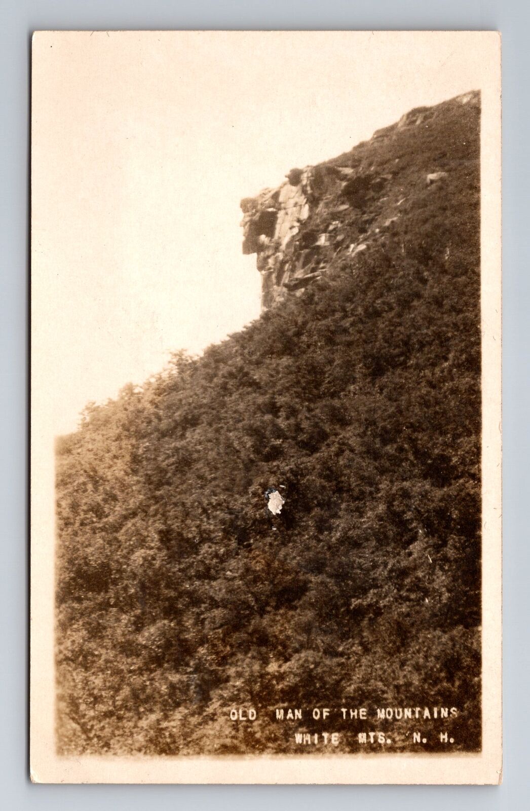 White Mountains NH-New Hampshire RPPC, Old Man Of Mountains, Vintage Postcard