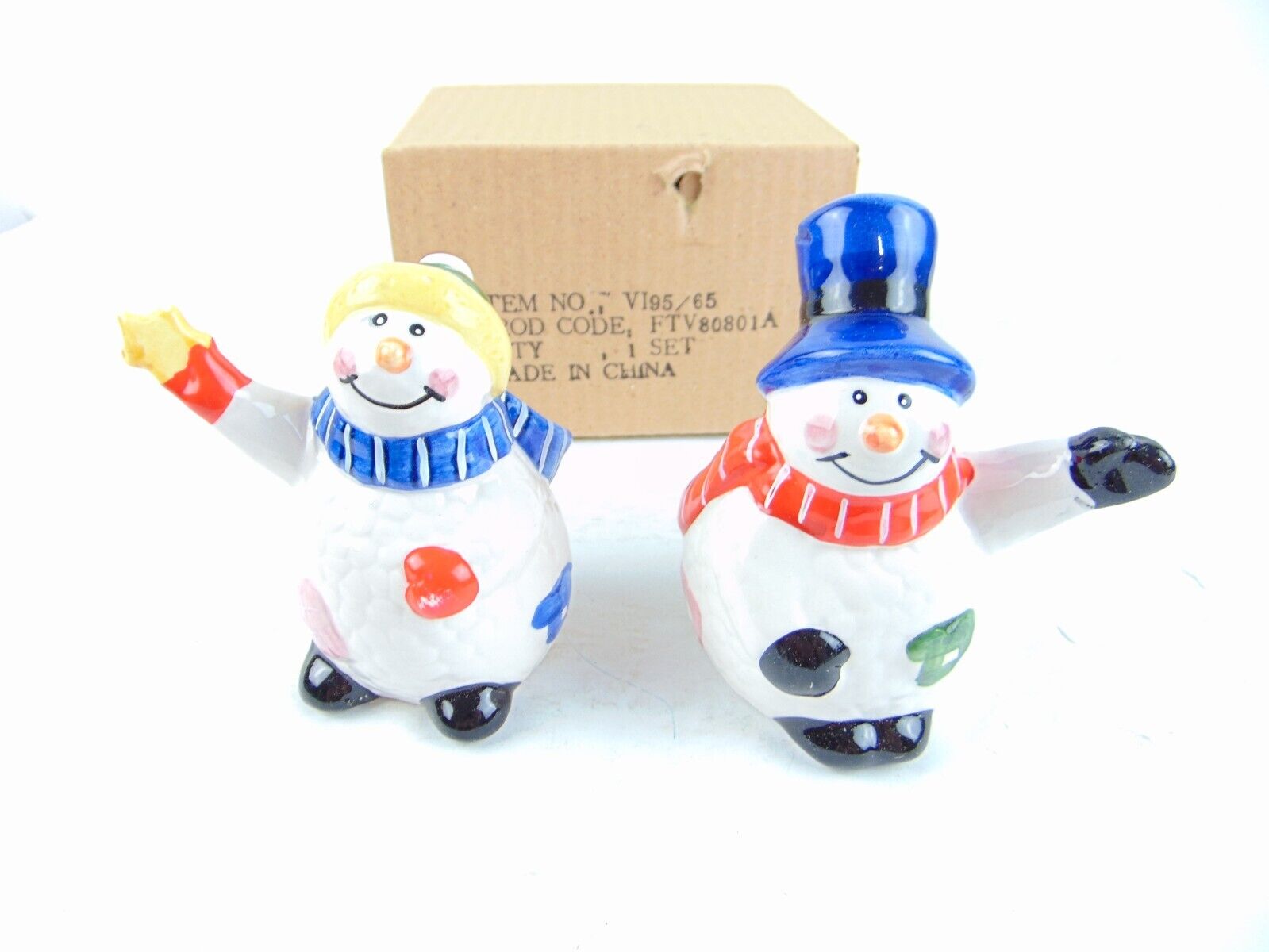 Vintage Terry's Village Snowman Salt & Pepper Set 95/65
