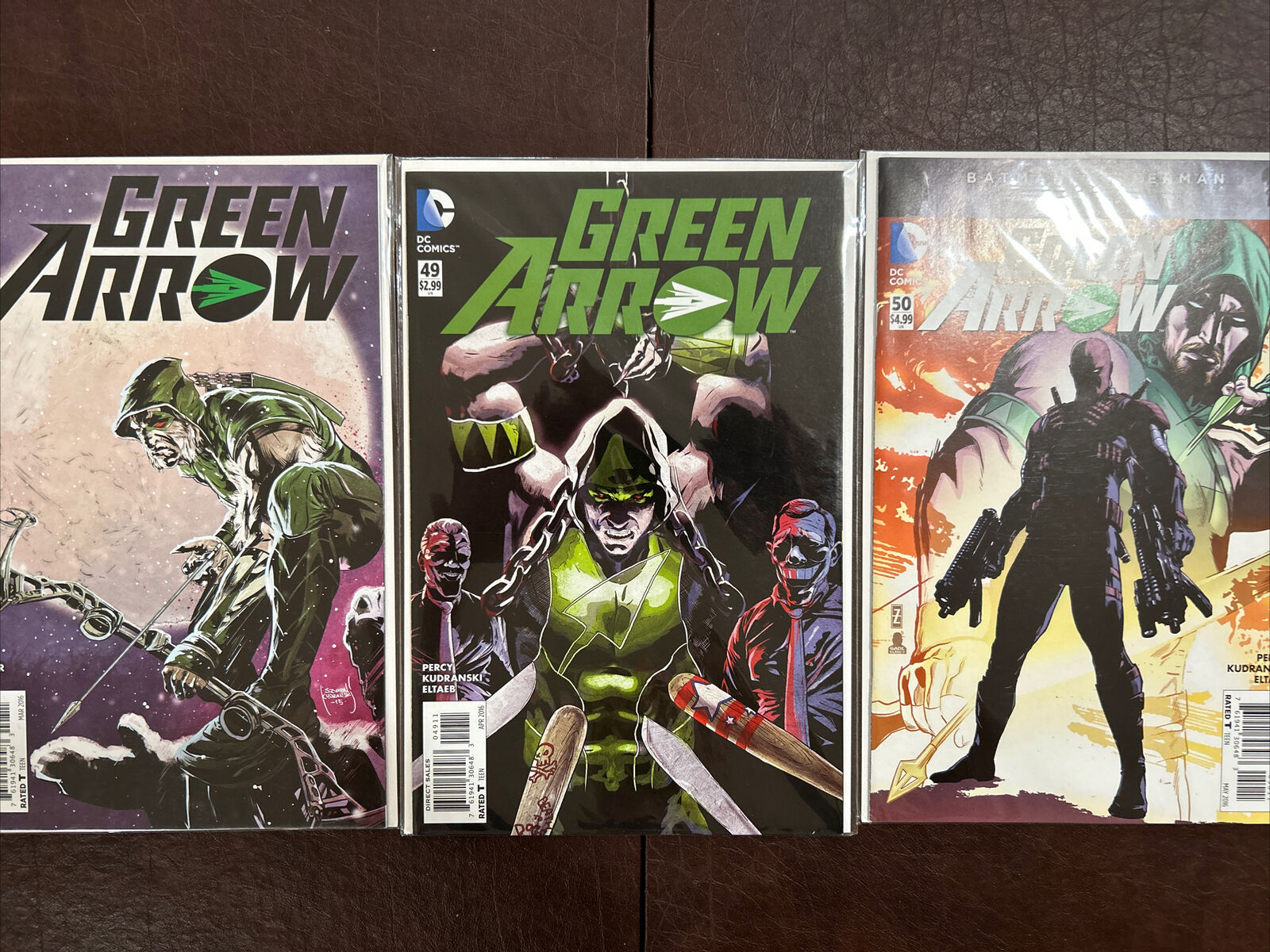 Green Arrow Lot Of 3 #48 #49 #50 Vs Deathstroke DC Comics 2016 Werewolves B