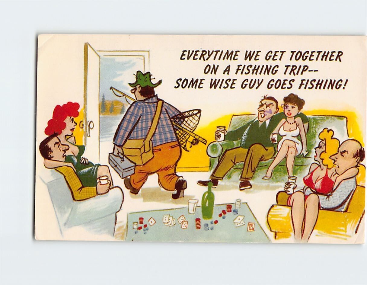 Postcard Everytime We Get Together on a Fishing Trip Humor Comic Card