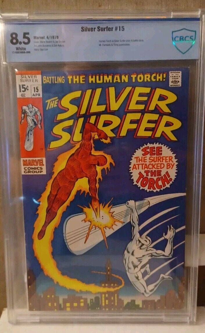SILVER SURFER #15 CBCS 8.5 (1970 Marvel) SPIDER-MAN X-Over