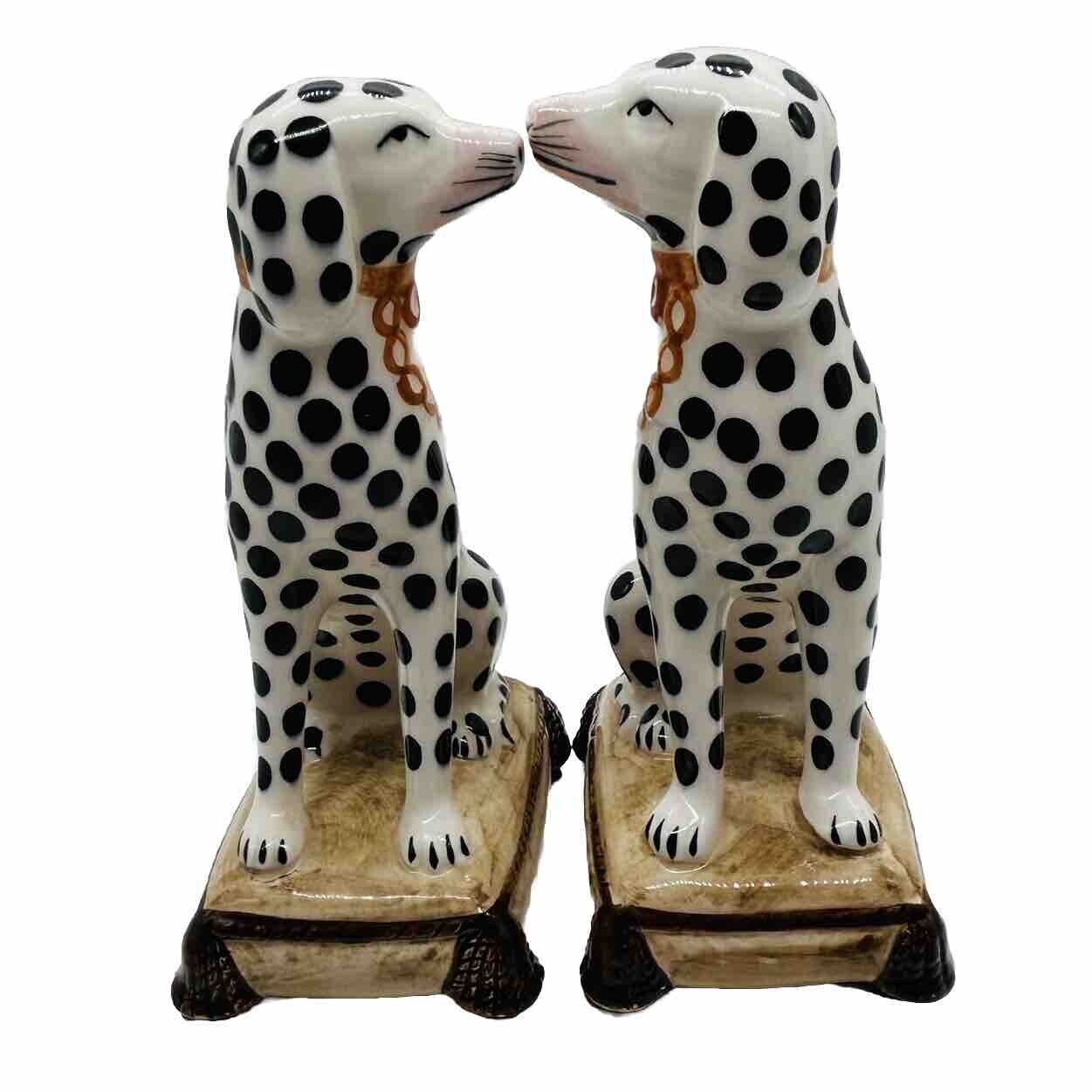 Vintage Fitz & Floyd Dalmatian Dog Bookend Set Figurine Staffordshire