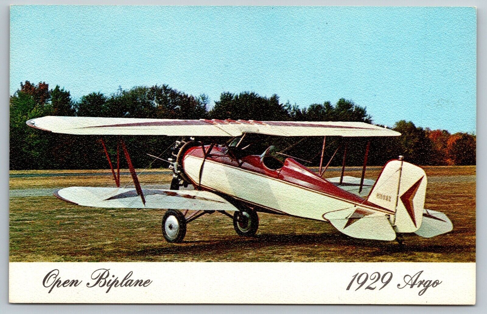 VIntage Airline Airplane Postcard - 1929 Argo - Open Biplane
