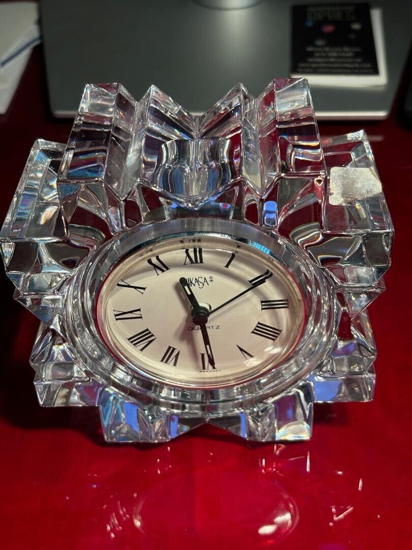 Mikasa. Crystal, Art Deco Desk Clock made in Germany