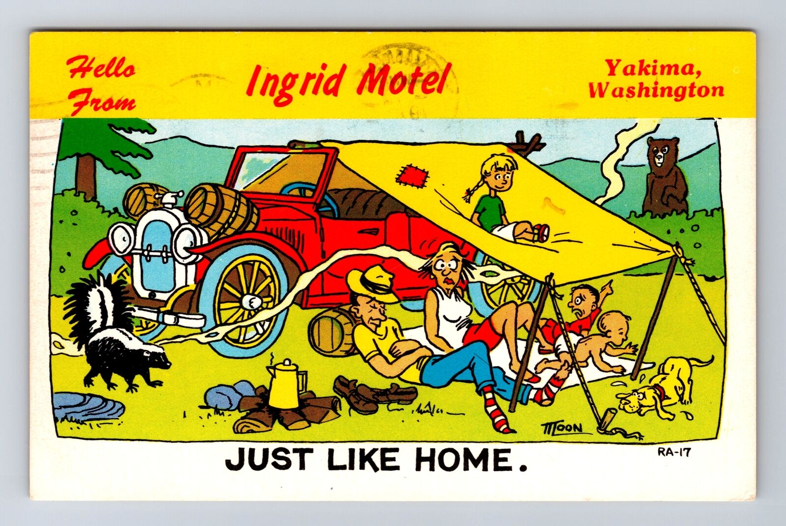Yakima WA-Washington, Ingrid Motel, Advertisement, Vintage c1973 Postcard