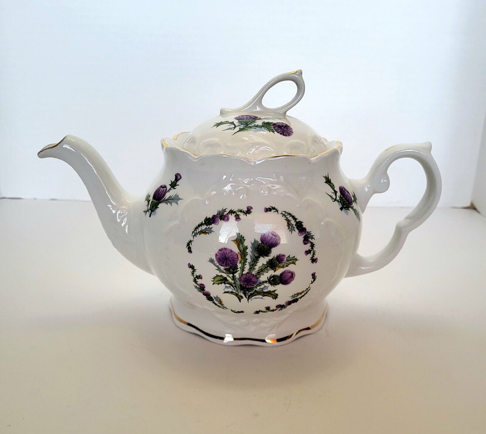 Vibtage Crown Dorset Staffordshire England Floral Teapot 