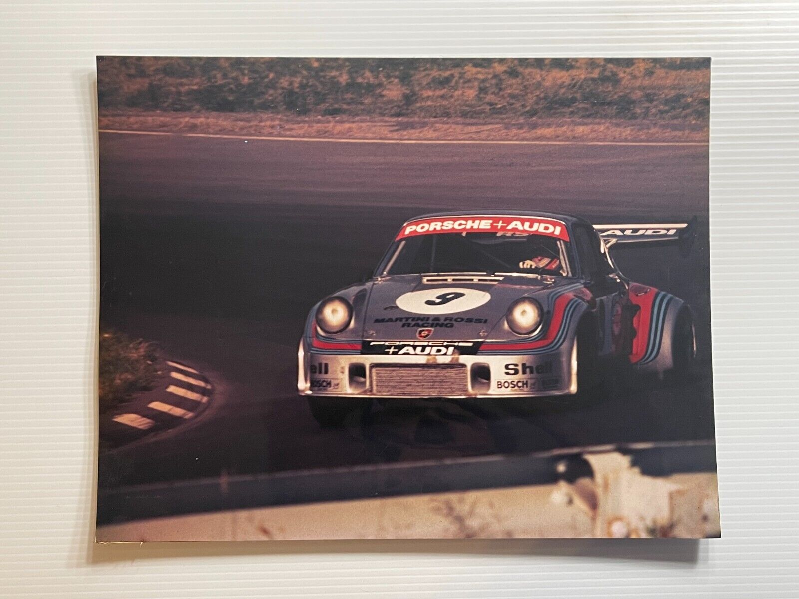 Original 1970s Porsche 935 Martini & Rossi #9 Race Car - Color Photo *14 x 10.5*