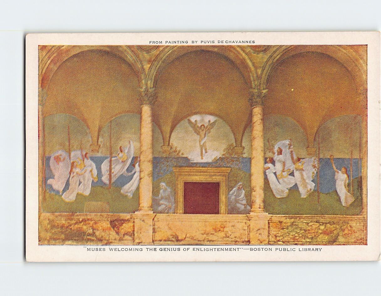 Postcard Muses Welcoming the Genius of Enlightenment Painting Puvis de Chavannes