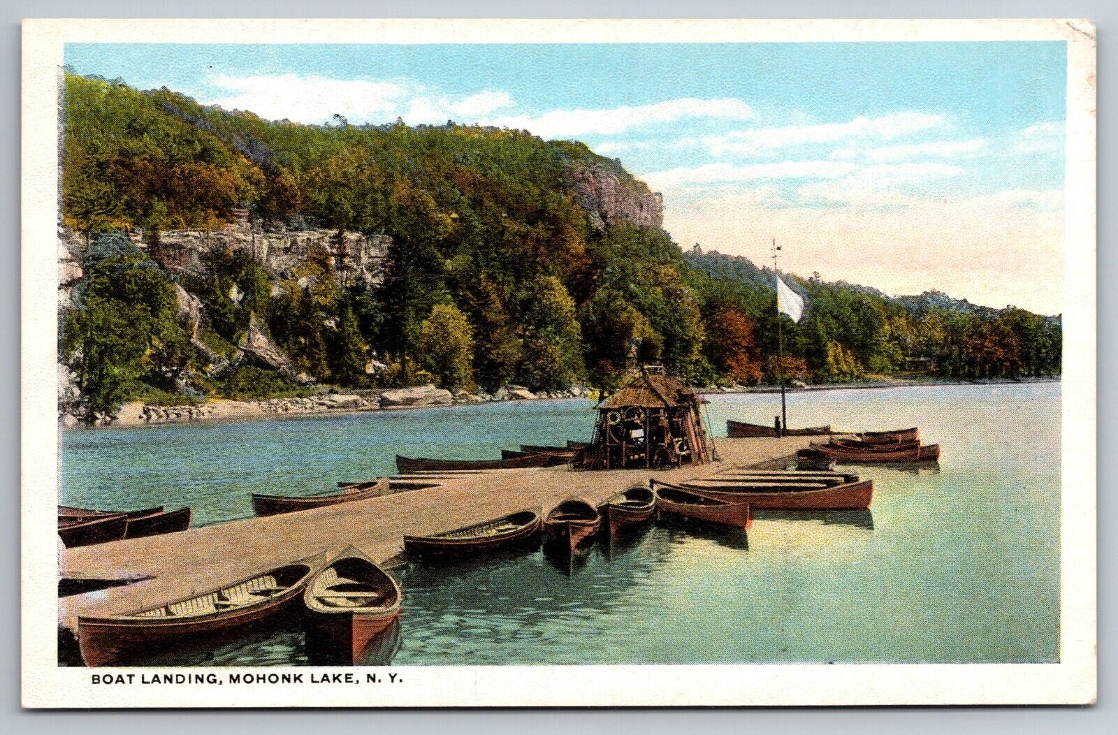Boat Landing Mohonk Lake New York Ulster County c1920s WB UNP Postcard N486