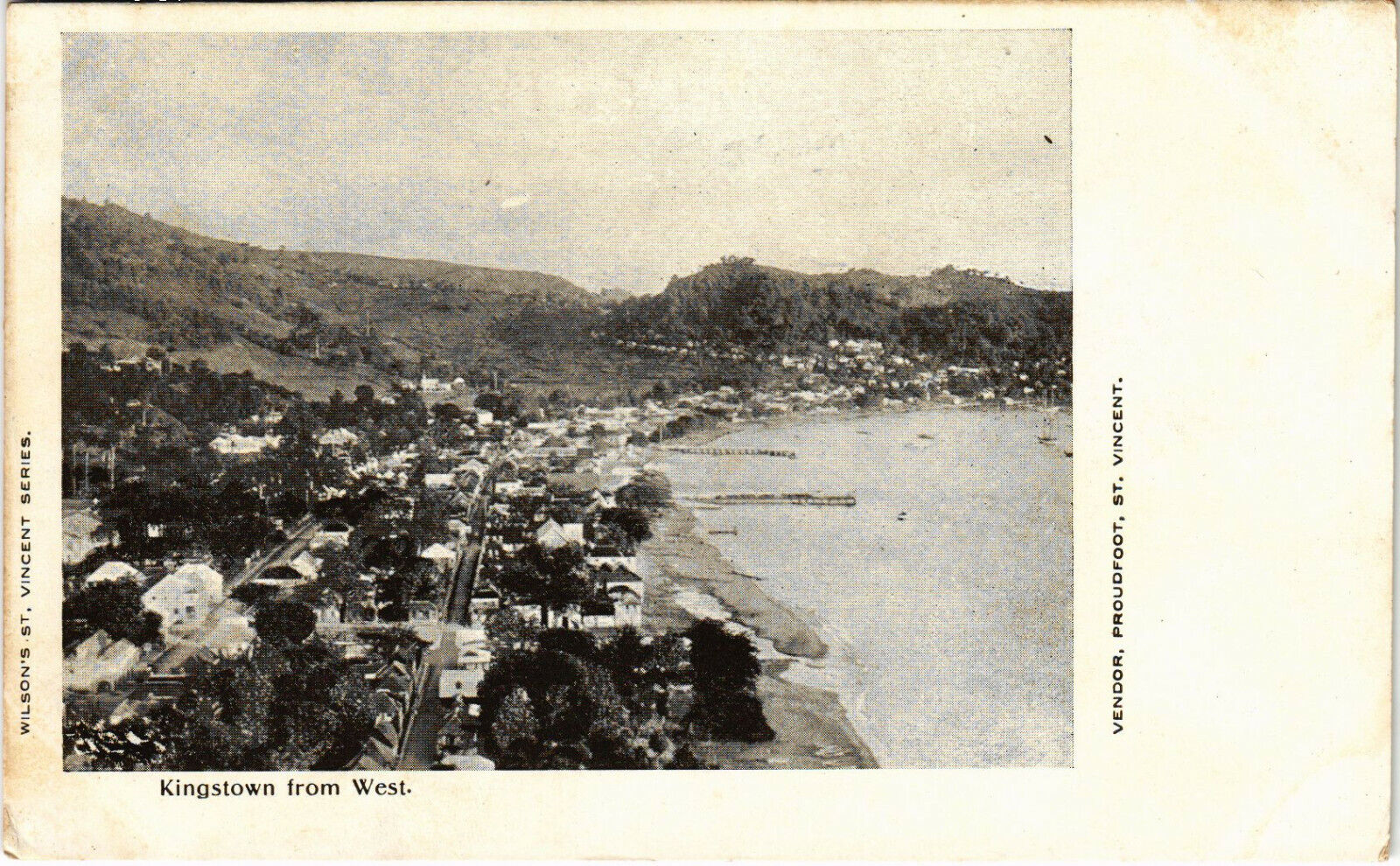 PC CPA JAMAICA, KINGSTOWN FROM WEST, Vintage Postcard (b21600)