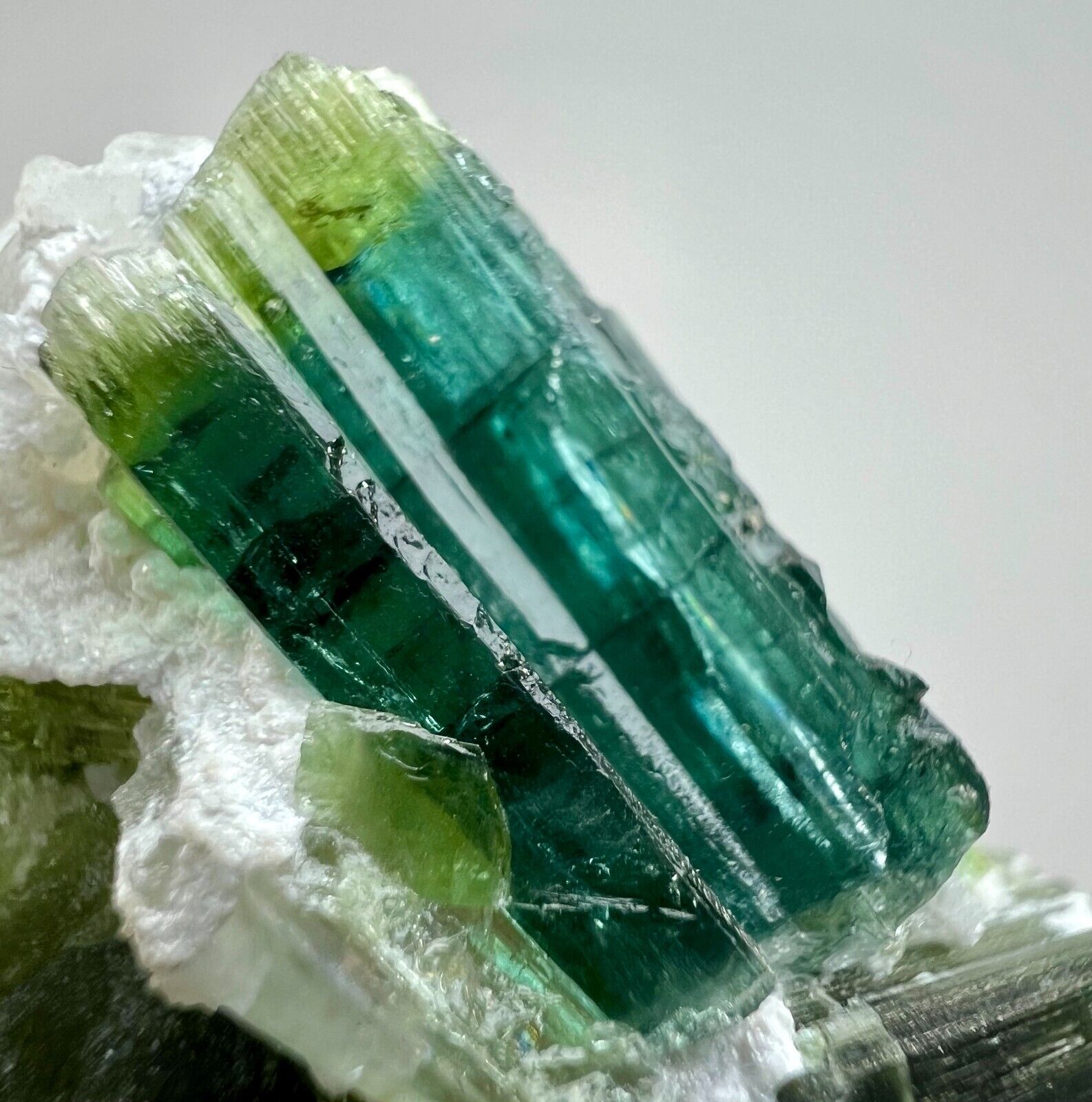 Fabulous Bi Color Tourmaline Crystals On Matrix. AFG 134 CT.