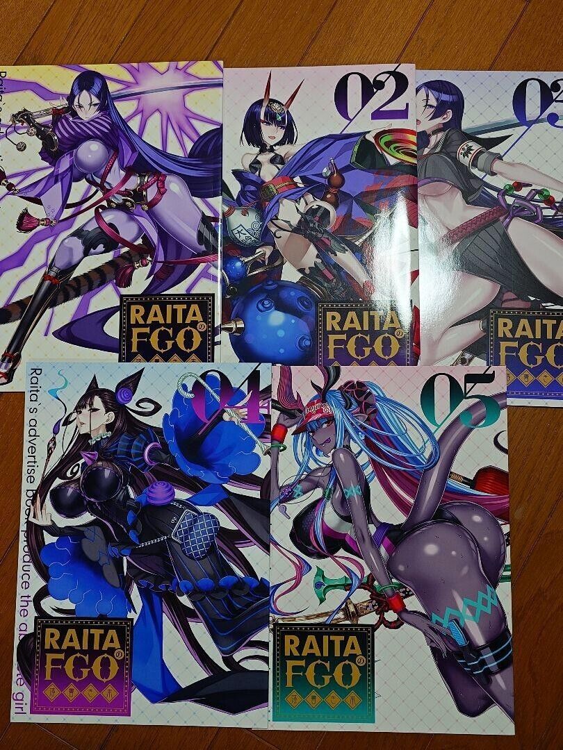 Honjou Raita Fate FGO Designer\'s Fan Art Book Rakugaki hon 1-5 Set