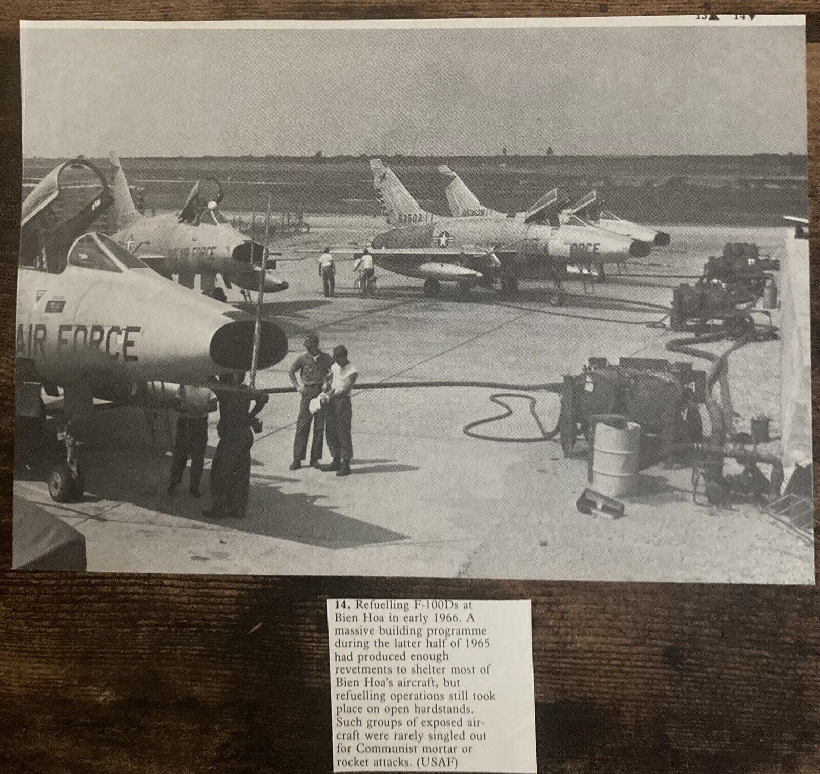 Book Clipping Photo Refueling F-100D’s Bien Hoa 1966 Vietnam