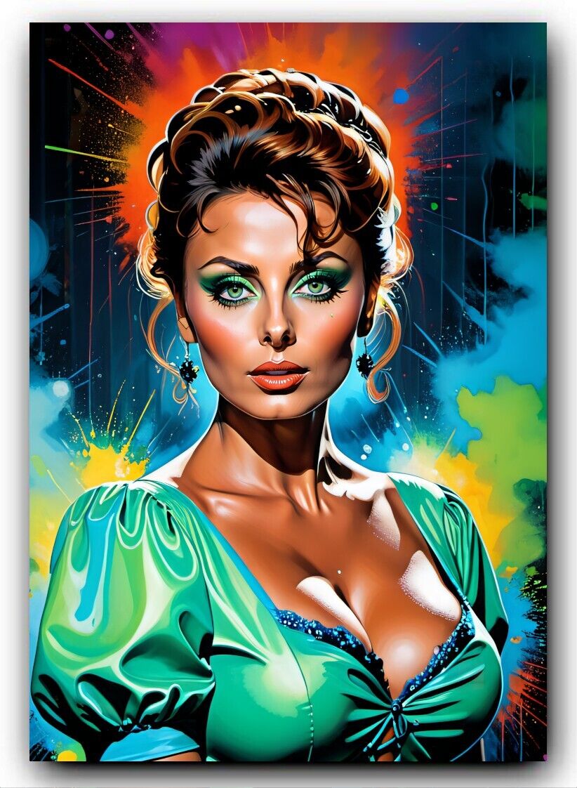 Sophia Loren #1 Artist Signed ACEO Sketch Card Print Hand Numbered #'d/50