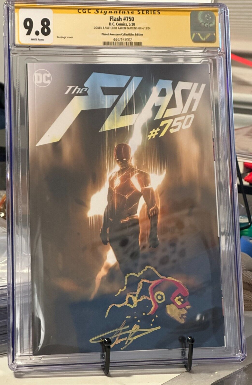 CGC 9.8 The Flash #750 Bosslogic Anniversary Signed & Remarked by Aaron Bartling