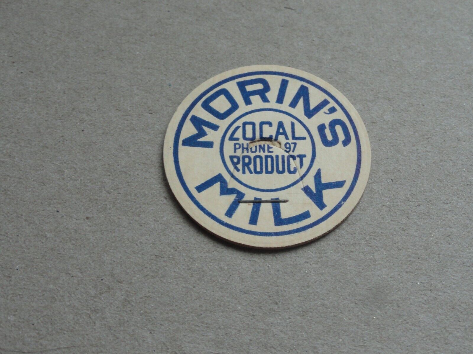 Vintage Morin\'s (2)  Milk bottle caps unused  Berlin N.H. rare find