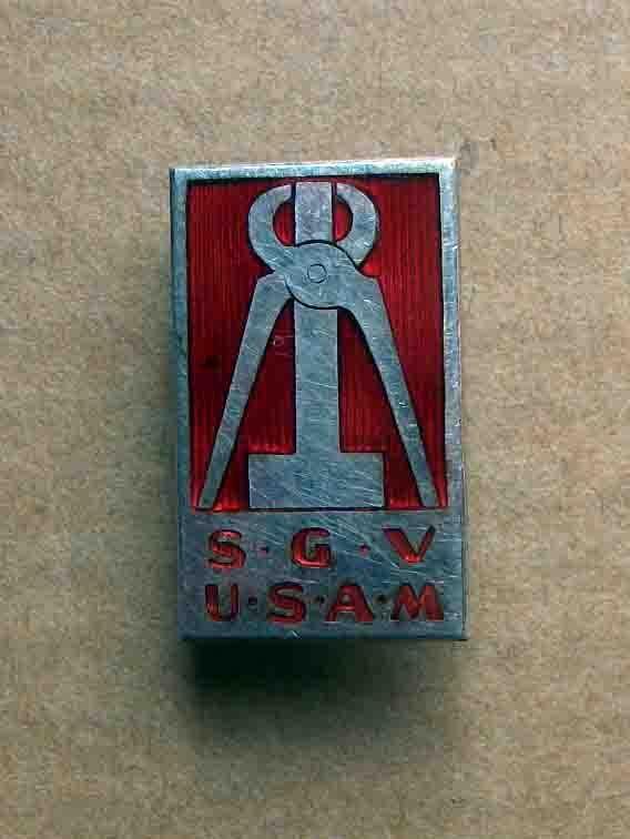 Rare Vintage pin badge  SWITZERLAND   S.G.V.    U.S.A.M. enamel buttonhole 