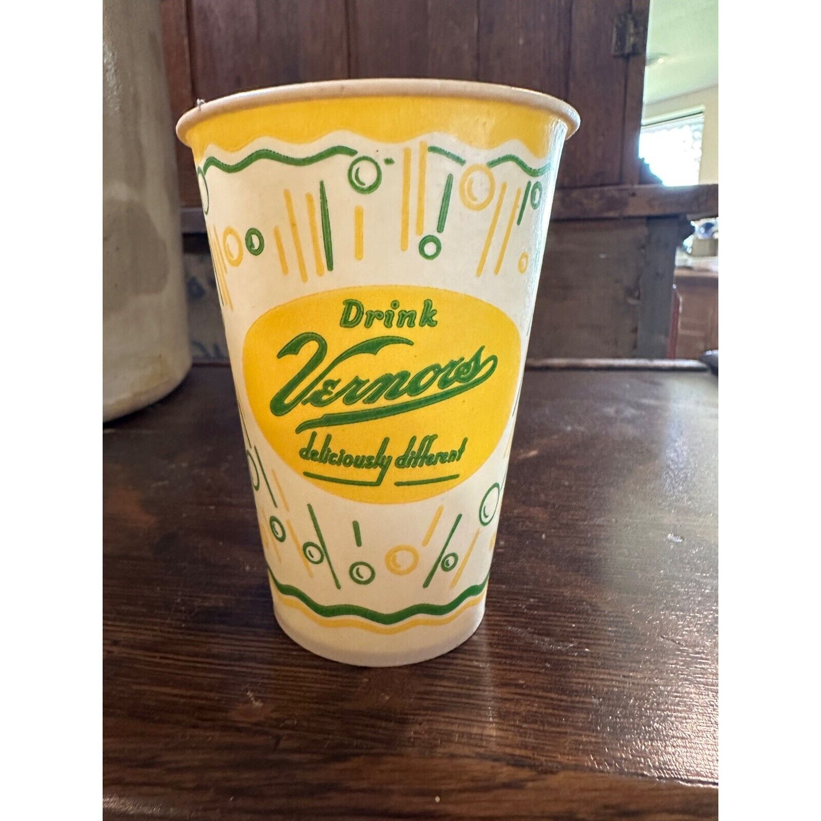 Vernors Ginger Ale Soda Pop Wax Paper Cup 3-1/2\