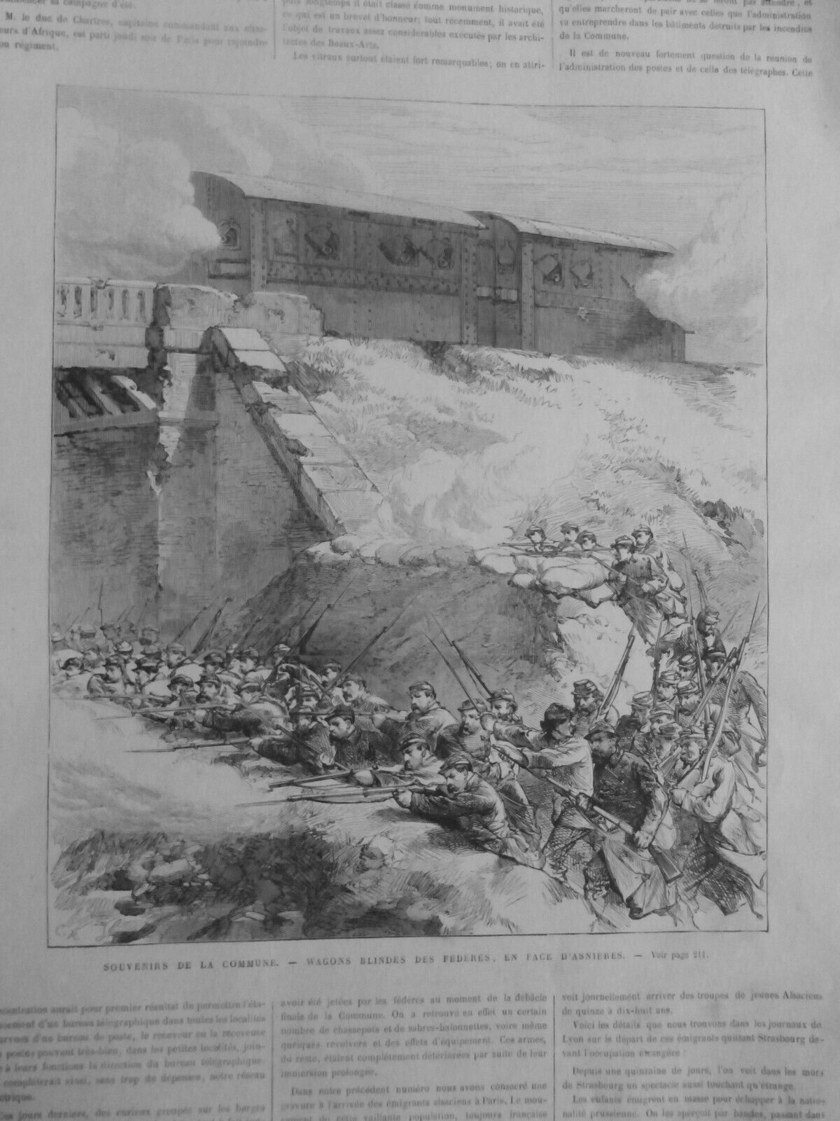1871 1916 DEFENSE PARIS COMMUNE WAGON BLIND TRAIN WAR 5 OLD NEWSPAPERS