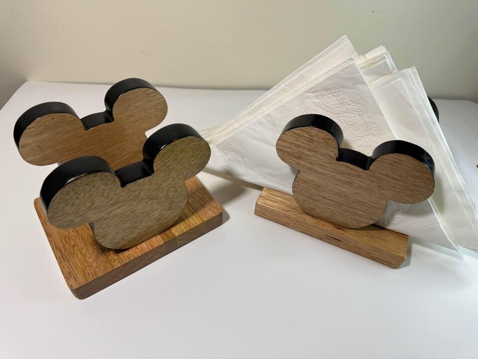 2 wooden napkin holder Mickey Mouse Napkin Holder, kitchen napkin holder.