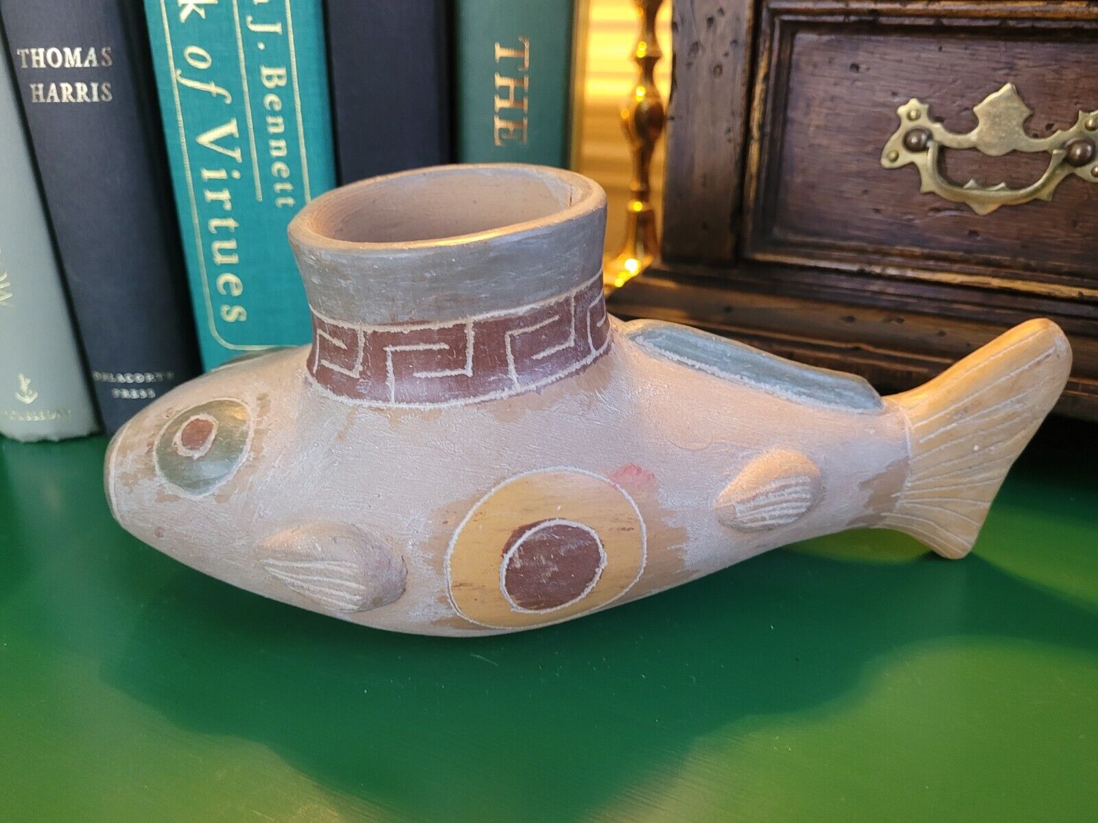 Peruvian Pottery Polychrome  Handmade Effigy Vessel  