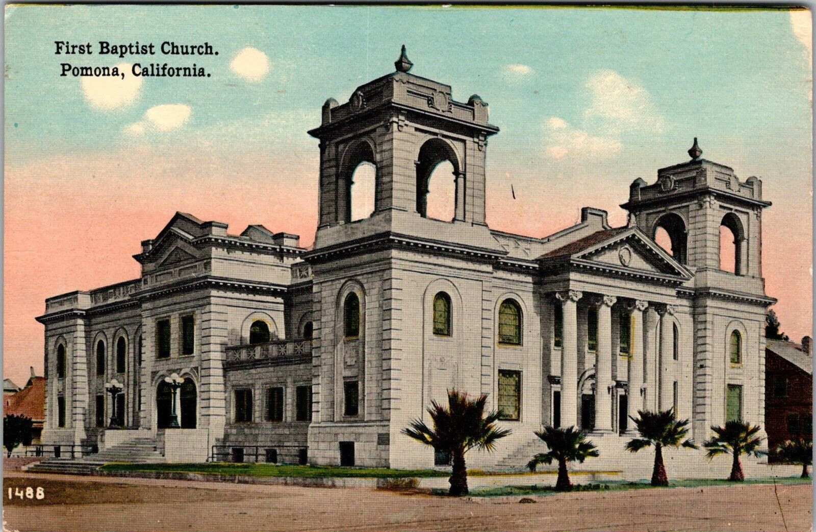 Vintage Postcard Pomona, California First Baptist Church JB31