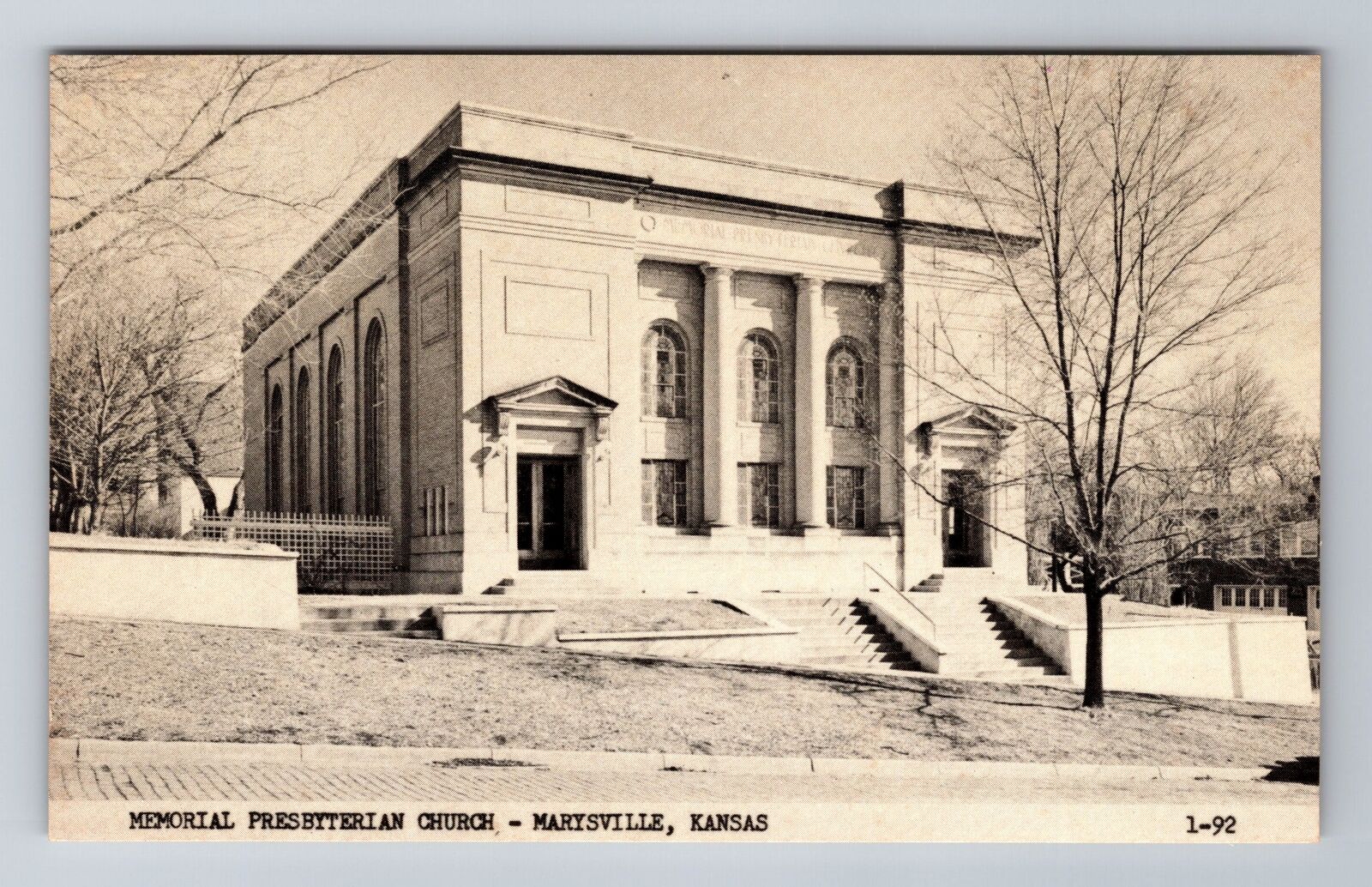 Marysville KS-Kansas, Memorial Presbyterian Church, Antique Vintage Postcard