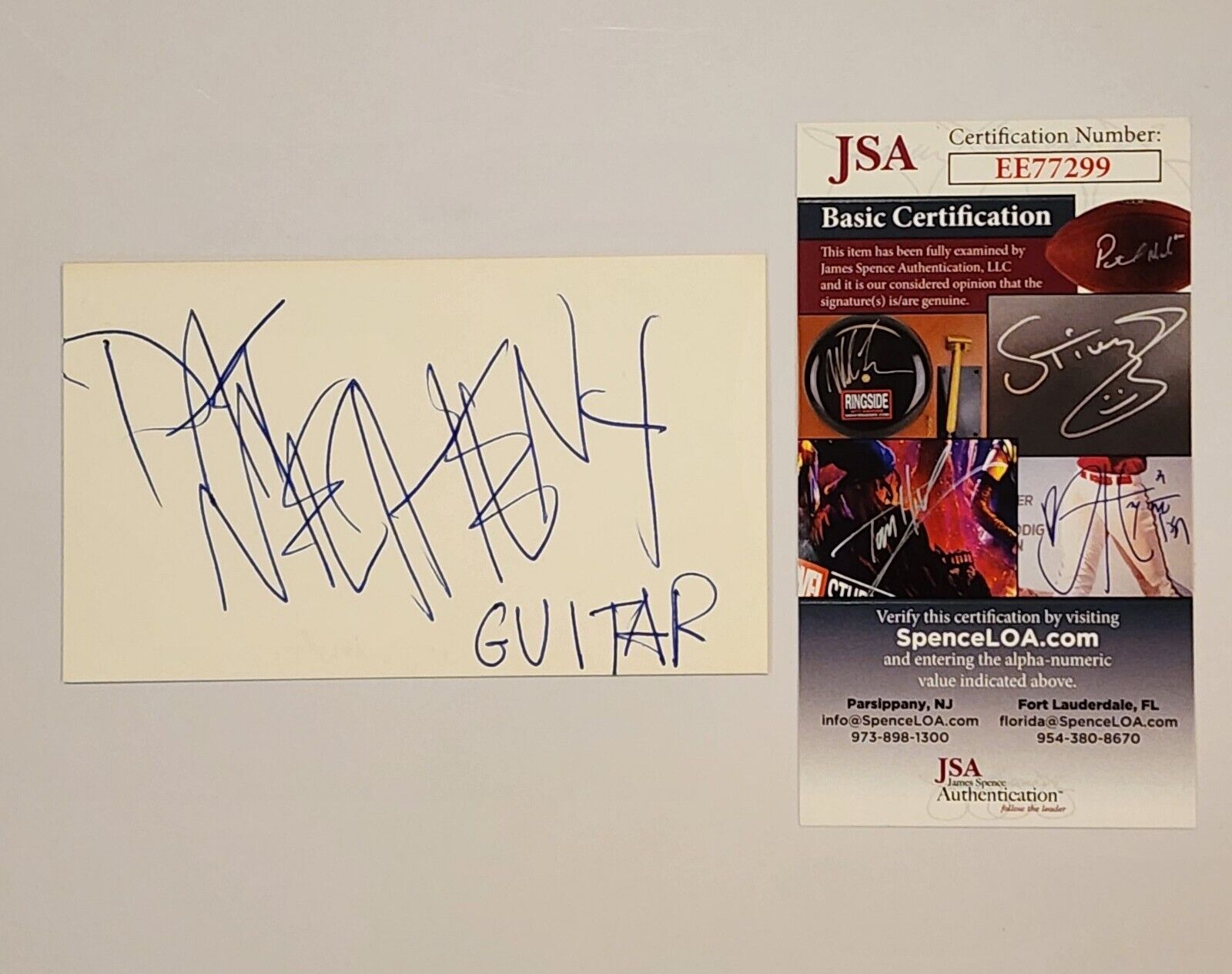 Pat Metheny Autograph JSA COA Jazz Guitarist Musician Signed Auto Cut 3x5