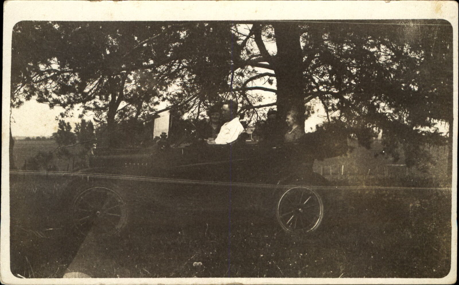 Alma Lundy ~ Jens Ness ~ Sarah Chally~ Bill Olson ~ RPPC real photo car 1904-08